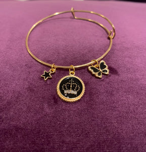 Gold Charm Bangle Bracelet