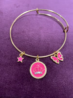 Load image into Gallery viewer, Gold Charm Bangle Bracelet
