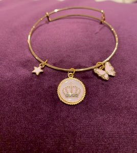 Gold Charm Bangle Bracelet