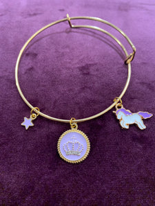 Gold Charm Bangle Bracelet