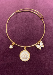 Gold Charm Bangle Bracelet