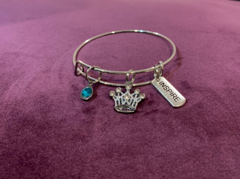 Silver Inspirational Charm Bangle