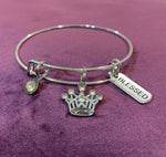 Load image into Gallery viewer, Silver Inspirational Charm Bangle
