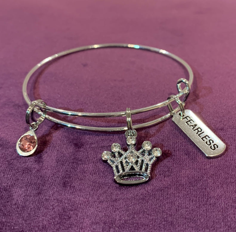 Silver Inspirational Charm Bangle