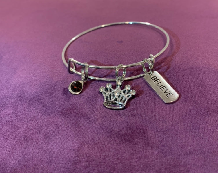 Silver Inspirational Charm Bangle