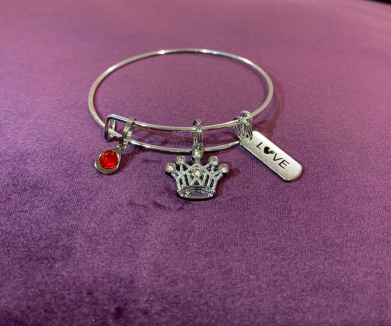 Silver Inspirational Charm Bangle