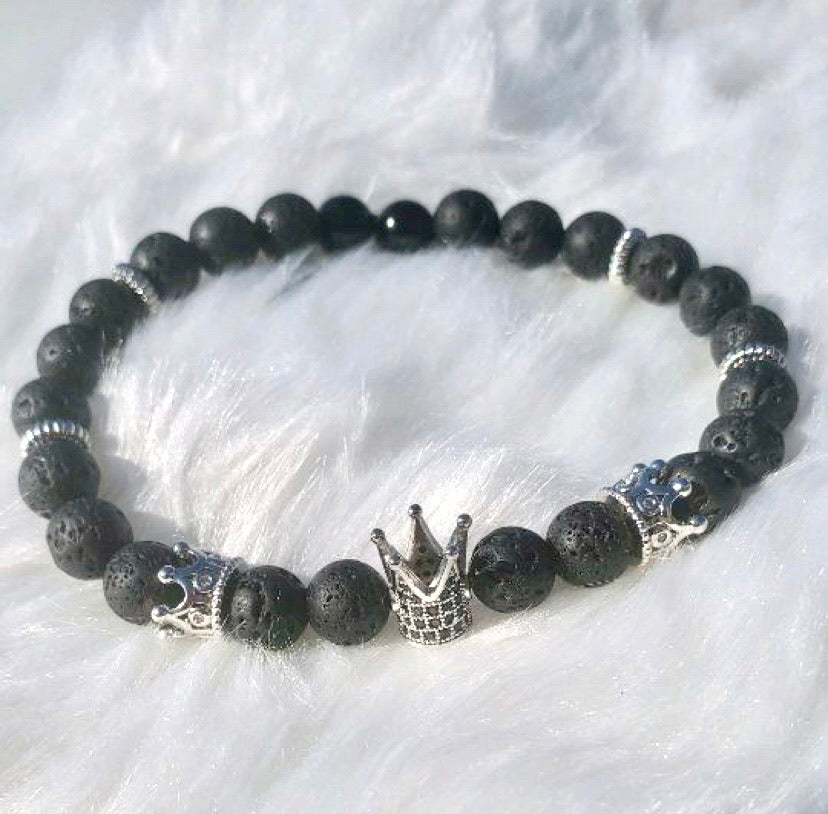 HE IS KING Multi-Crown Beaded Bracelets