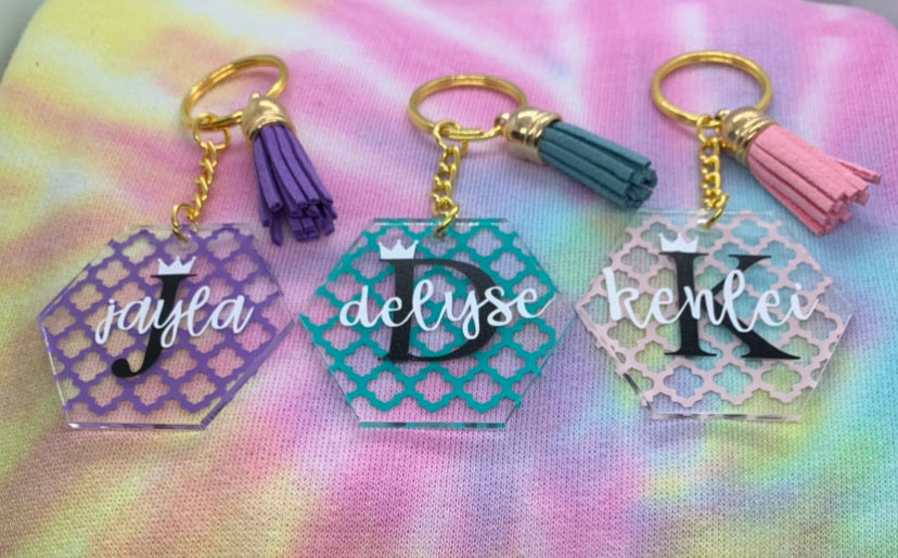 Princess Monogram Keychains